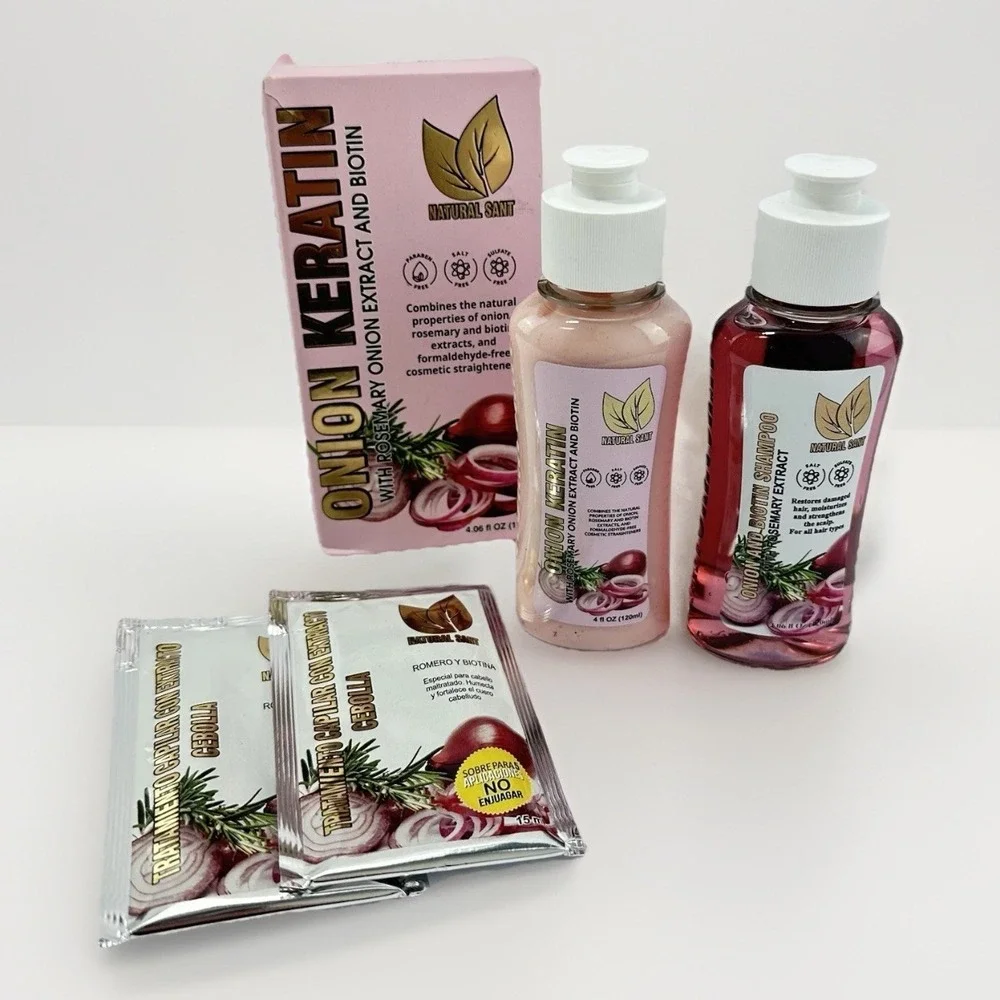 Natural Sant Onion Keratin Hair Treatment Set Shampoo + Treatment 120ml NIB